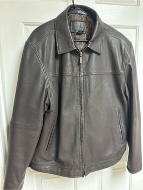 Saddlebred Dark Brown Leather Bomber Jacket